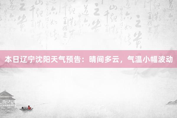 本日辽宁沈阳天气预告：晴间多云，气温小幅波动